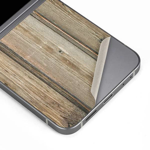 Natural Weathered Wood Galaxy Z Flip6 Skin